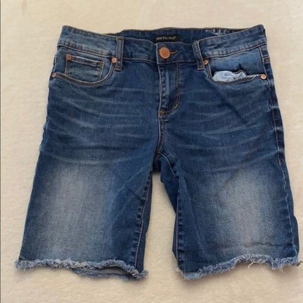 STS See Through Soul Shorts Womens Juniors 5 Blue Bermuda Denim Stretch Casual